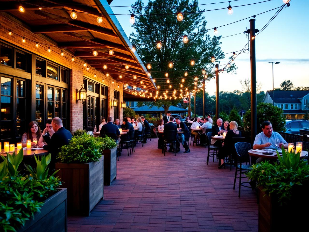 Outdoor café patio near Marvin, North Carolina